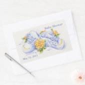 Babyduschkleber Kinderschuhe und Gelbe Rosen Rechteckiger Aufkleber (Umschlag)