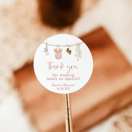 Babyduschkleber, Pink Girl Baby Duschvorteil Runder Aufkleber