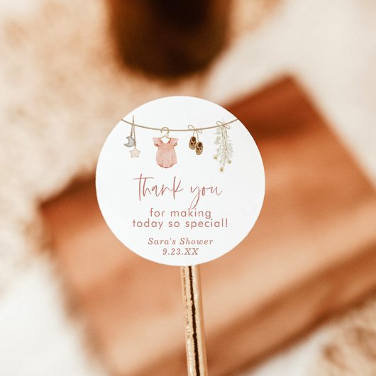 Babyduschkleber, Pink Girl Baby Duschvorteil Runder Aufkleber