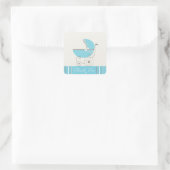 Babyduschkleber Quadratischer Aufkleber (Tasche)