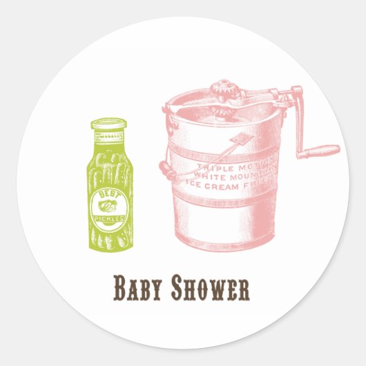 Babyduschkleber Runder Aufkleber (Vorderseite)
