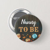 Babyduschknopf "Nanny to Be Fall Pumpkins" Button (Vorne & Hinten)