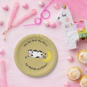 Babyduschkuh sprang über die Mondpapierplatte Pappteller (Party)