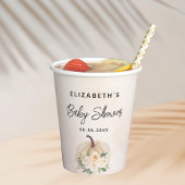 Babyduschkürbis Rose Pappbecher