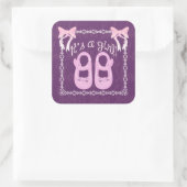 Babyduschmädchen, lila Aufkleber (Tasche)