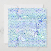 Babyduschmädchen Meerjungfrau Wasserfarbe Waves Ho Einladung (Rückseite)