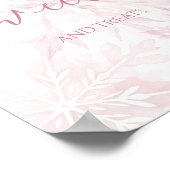 Babyduschmädchen Pink Snowflake Süßigkeiten und Le Poster (Ecke)