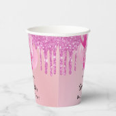 Babyduschmädchen Rosa Glitzer Ballons Pappbecher (Rechts)