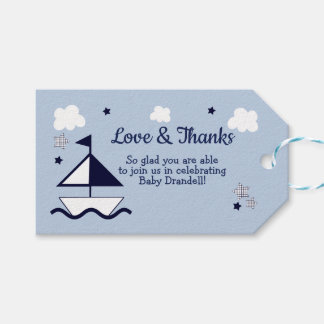 Babyduschmarken für Nautical Sailboat Geschenkanhänger