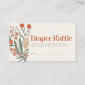 Babyduschmaschine Boho Wildblume Raffle Ticket Begleitkarte (Vorderseite)