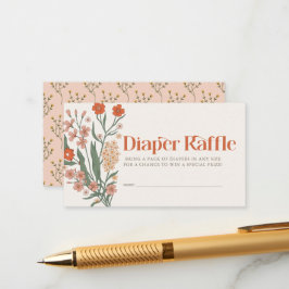 Babyduschmaschine Boho Wildblume Raffle Ticket Begleitkarte