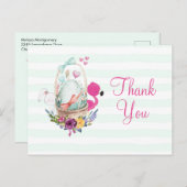 Babyduschmaschine Ei mit Flamingo & Bunny Party Da Postkarte (Vorne/Hinten)