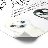 Babyduschmaschine für Arktis-Tiere - Raffelzeichen Poster (Ecke)