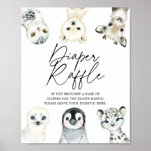 Babyduschmaschine für Arktis-Tiere - Raffelzeichen Poster