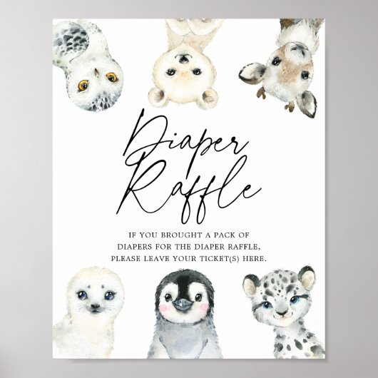 Babyduschmaschine für Arktis-Tiere - Raffelzeichen Poster (Vorne)