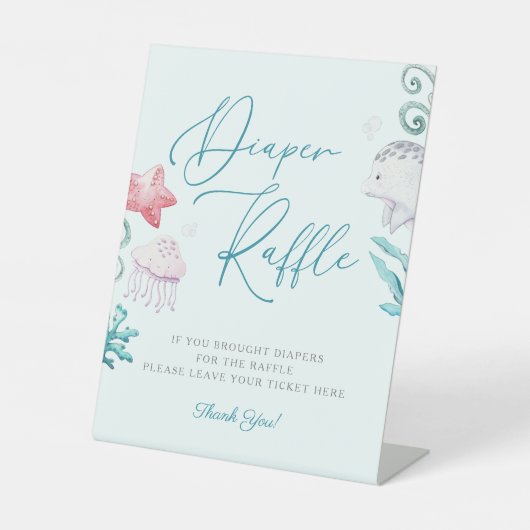 Babyduschmaschine für Meerestiere Windelwindeln Sockelschild (Vorderseite)