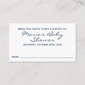 Babyduschmaschine für Navy und White Stripes Begleitkarte (Rückseite)