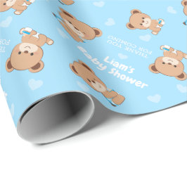 Babyduschmaschine mit Roller für Jungen Geschenkpapier