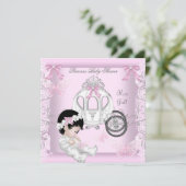 Babyduschmaschine Prinzessin Carriage Butterfly Einladung (Stehend Vorderseite)