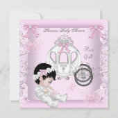 Babyduschmaschine Prinzessin Carriage Butterfly Einladung (Vorderseite)
