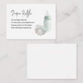 Babyduschmaschine Windeln Grün Begleitkarte (Vorne/Hinten)