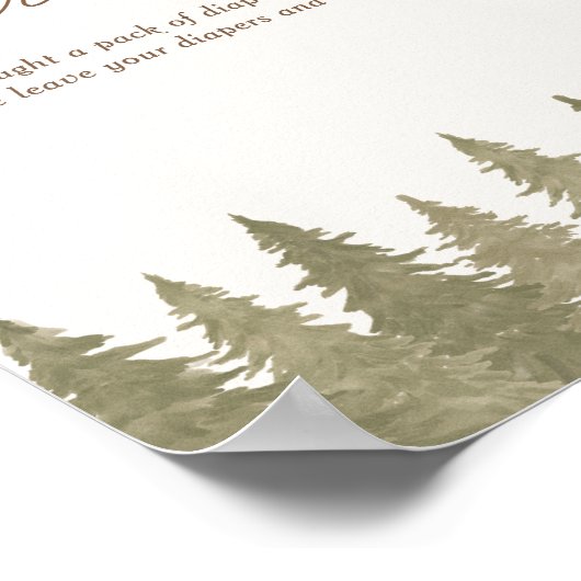 Babyduschmaschine Woodland Windeln Raffelzeichen Poster (Ecke)