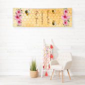 Babyduschmaus zu rosa gelben Wabenrüben Banner (Insitu)