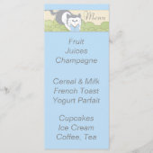 Babyduschmenü "Blue Cat Library" Menükarte (Vorderseite)