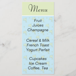 Babyduschmenü "Blue Delphins" Menükarte