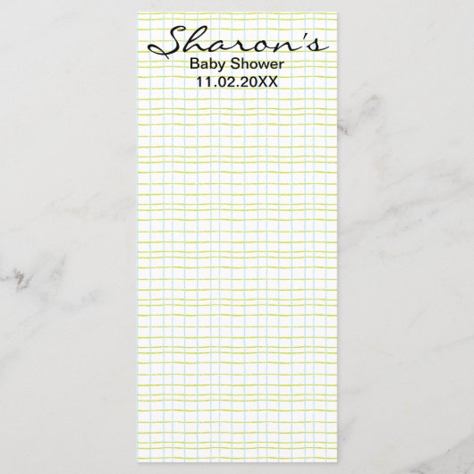 Babyduschmenü "Blue Owl" Menükarte (Rückseite)