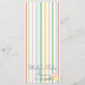 Babyduschmenü "Blume und Streifen" Menükarte (Rückseite)