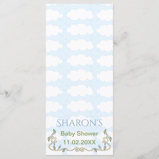 Babyduschmenü "Castle in the Sky/Yellow" Menükarte (Rückseite)