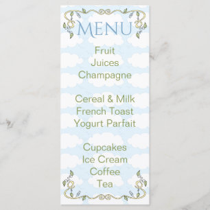 Babyduschmenü "Castle in the Sky/Yellow" Menükarte