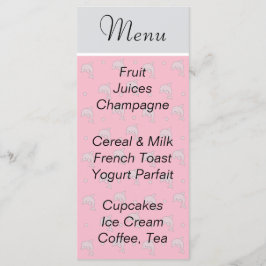 Babyduschmenü "Pink Delphins" Menükarte