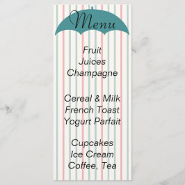 Babyduschmenü "Umbrella Picnic" Menükarte