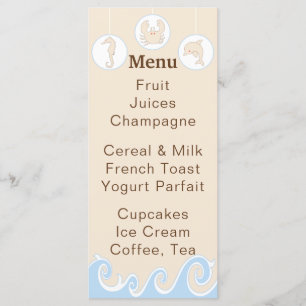 Babyduschmenü "Under Sea Mobile" Menükarte