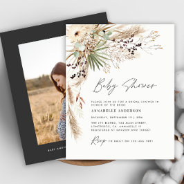 Babyduschpampen, modernes schwarzes Foto Flyer