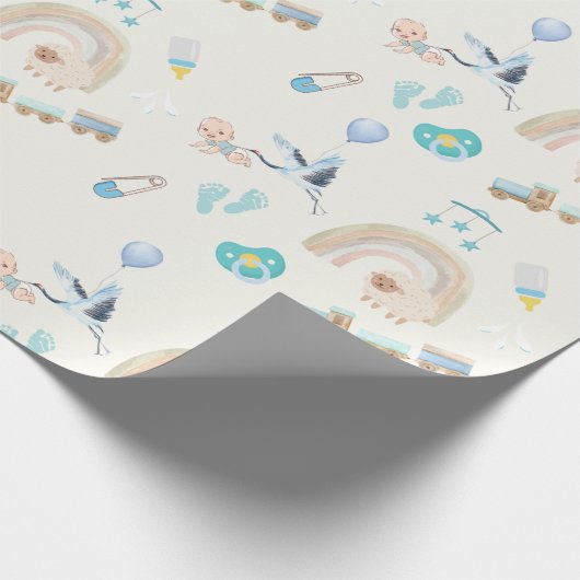 Babyduschpapier | Baby Boys Geschenkpapier (Ecke)