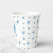 Babyduschpapier Cups Aquarellfarben-Seepferde Pappbecher (Links)