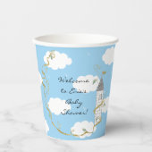 Babyduschpapier-Cups "Castle Gold Silver" 8 oz. Pappbecher (Vorderseite)
