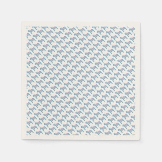 Babyduschpapier Napkins mit Dala Pferden Serviette (Vorderseite)