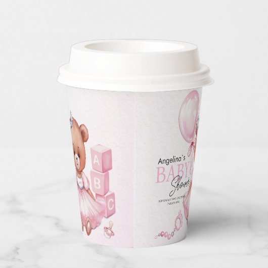 Babyduschpapier Teddybärchen mit Design. Pappbecher (Rechts)