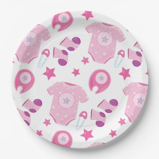 Babyduschpapier Teller 9" (Vorderseite)