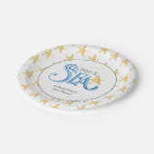 Babyduschpapier Teller Niedliches Wasserfarbenmeer (Schrägansicht)