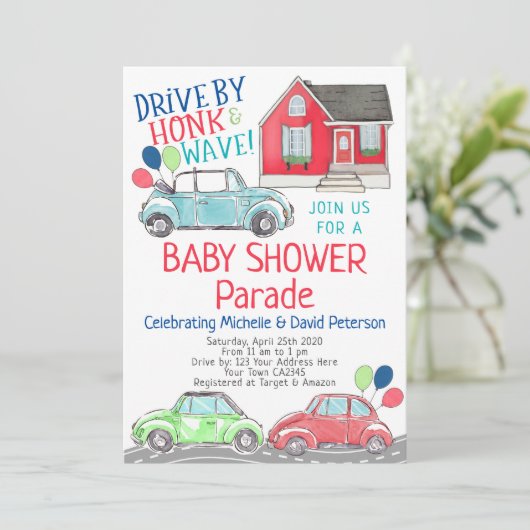 Babyduschparade Einladung (Stehend Vorderseite)