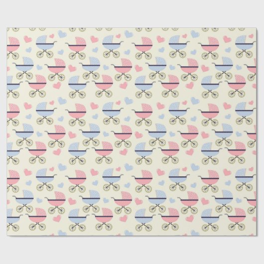 Babyduschpasten in Rosa und Blau Geschenkpapier (Flach)