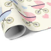 Babyduschpasten in Rosa und Blau Geschenkpapier (Rolleneckpunkt)