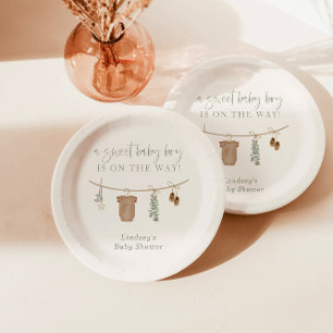 Babyduschplatte, Babydusche Boho Pappteller