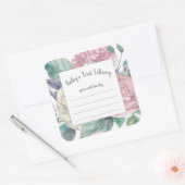 Babyduschplatte Dusty Pink Floral Quadratischer Aufkleber (Umschlag)