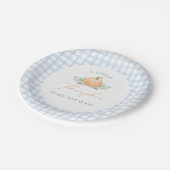 Babyduschplatte | Ein kleiner Pumpkin Pappteller (Schrägansicht)